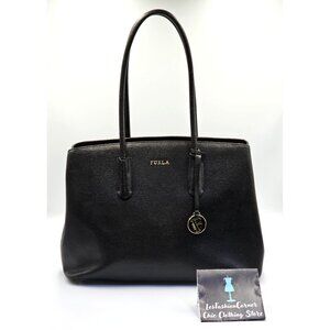 Furla Women's Black Saffiano Leather  Tessa Tote  Shoulder Bag Size Large 2712